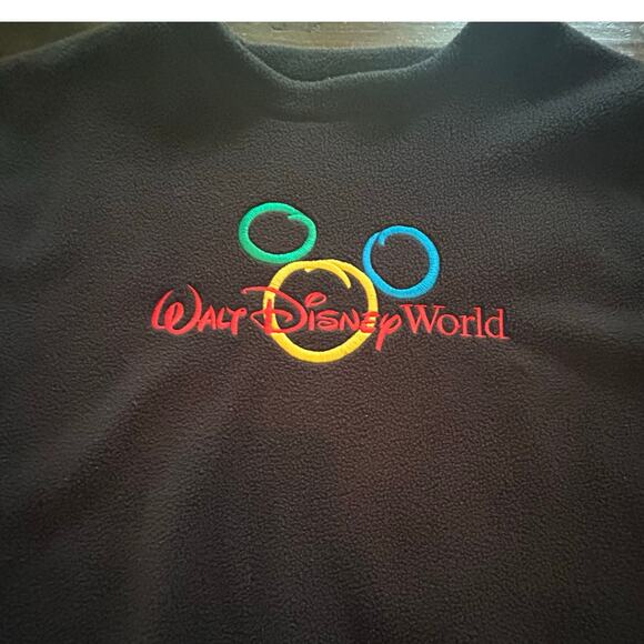 ⭐️ Walt Disney World Black Fleece Pull Over Sweatshirt Mickey Mouse Women's M - Picture 2 of 10